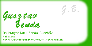 gusztav benda business card